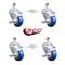 Service Caster 3.5 Inch Blue Polyurethane Swivel 1/2 Inch Threaded Stem Caster Set with Brake SCC-TS20S3514-PPUB-BLUE-TLB-121315-4 - alternate 3